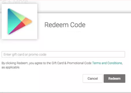 Redeeming the Google Play Gift code