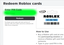 Redeeming the Roblox gift