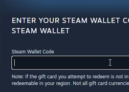 Pasting the Steam Wallet Code